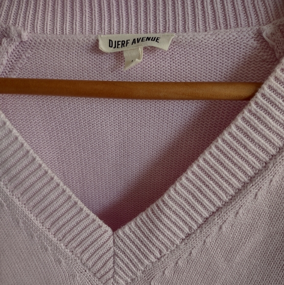 DJerf Avenue V-neck Sweater Lilac Organic Cotton Sweater - Picture 5 of 8